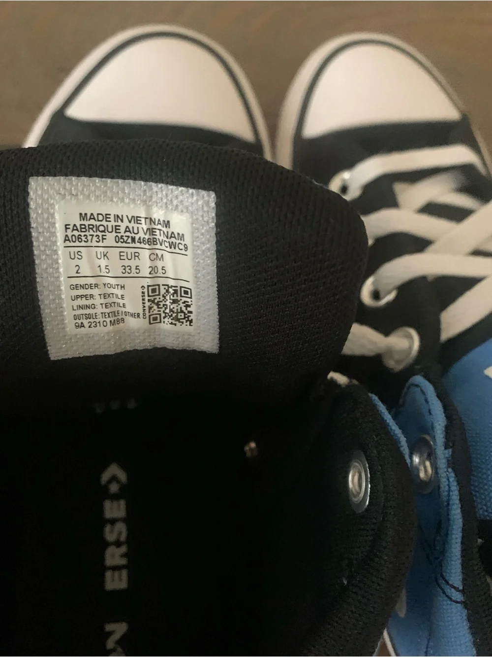 Converse Kids Black and Blue High-Top Sneakers
